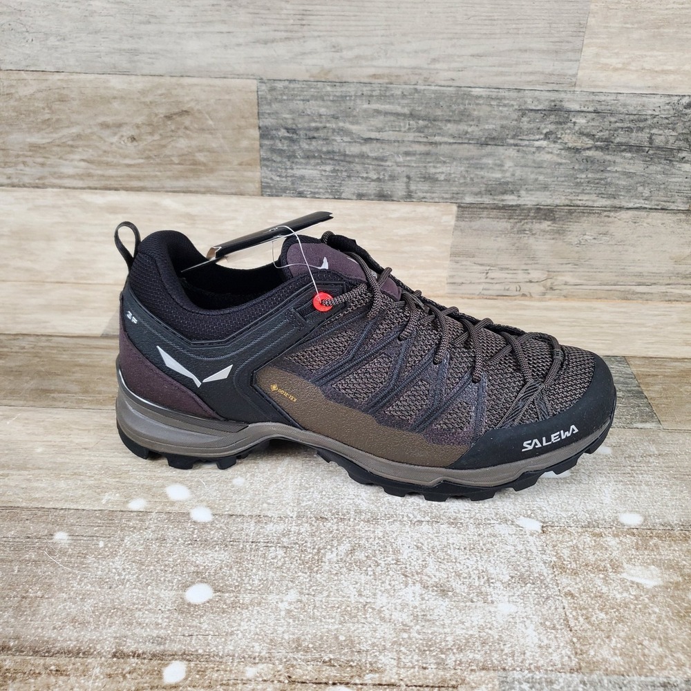 Salewa MTN Trainer Lite GTX Womens Hiking Boots Sz 10 Wallnut Fluo Coral Lace Up